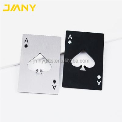 China Viable Creative Poker Card Beer Bottle Opener Personalized Funny Scoops Bar Tool Stainless Steel Credit Card Bottle Opener for sale