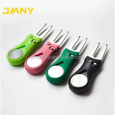 China ABS + Zinc Alloy Golf Divot Repair Switchblade Bulk Tool With Ball Marker for sale