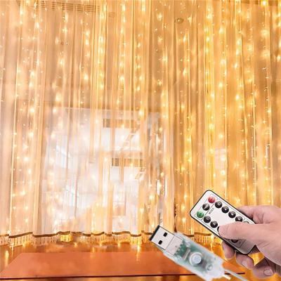 China Beautiful Home Bedroom Cascading Curtain Lamp Fairy Garland Wedding Waterfall Decoration Light Starry String for sale