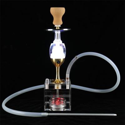 China Hot Selling Handmade Transparent Acrylic Pipe Smoke Shisha Dreamy Led Hookah for sale