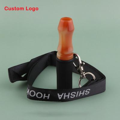 China Customizable Acrylic Silicone Food Grade Your Brand Logo Hookah Mouthpiece Tips With Band for sale