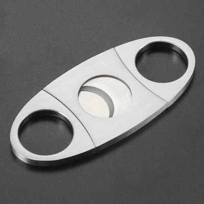 China Wholesale Minimalist Double Blades Round Head Stainless Steel Cigar Cutter For Sigar for sale