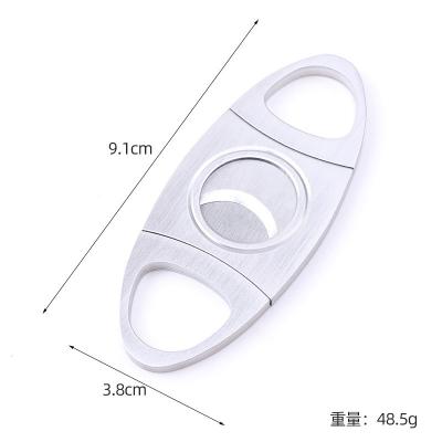 China Double Head Stainless Steel Blade Minimalist Custom Round Cigar Cutter for sale