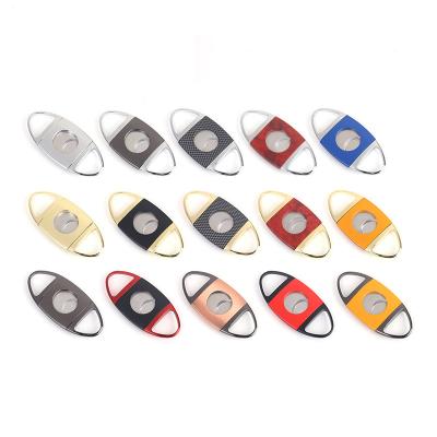 China Cutters Accessories Minimalist Custom Multicolor Stainless Steel Carbon Fiber Zinc Alloy Cigar Cutter for sale