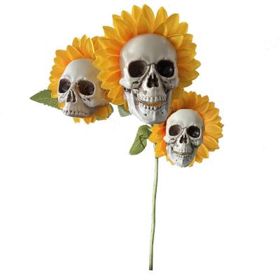 China 2022 New Durable Artificial Halloween Flower Ornaments For Gardens Halloween Sunflower Decorations for sale