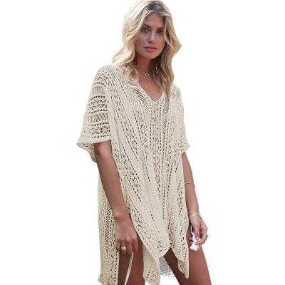 China Wholesale Breathable Sexy Cavity Bikini Swimwear Knitting Cover Ups For Woman Swimwear Swimwear Beach Dress Crochet Cover Up for sale