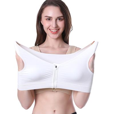 China QUICK DRY Front Zipper With Pad Shockproof Sports Invest Lovely Girl Sexy Tube Ribbed 42 High Impact Plus Size Underwear Womens Sports Bra for sale