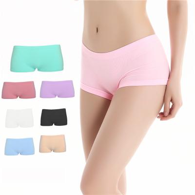 China Elasticplus High Waist Antibacterial Hot Selling One Piece Women's Mid-Rise Abdomen Cotton Boxer Briefs Seamless Panties Ladies Underwear for sale