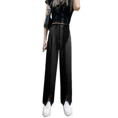 China 2022 New Summer High Waist Chiffon Ladies Trousers Solid Color Loose Wide QUICK DRY Women Pants for sale