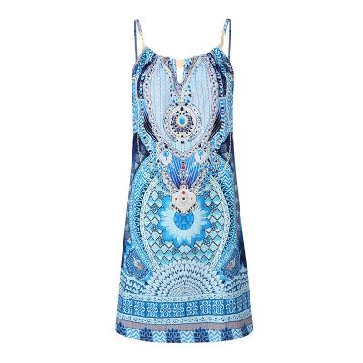 China 37 Color Breathable Metal Stain Women Neck Sexy Dress New Wholesale In Summer Wear for sale