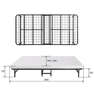 China Metal Folding Platform Furniture Compact Folding Compact Bed Frame Rollaway Single Metal Folding Bed Frame With Mattress for sale