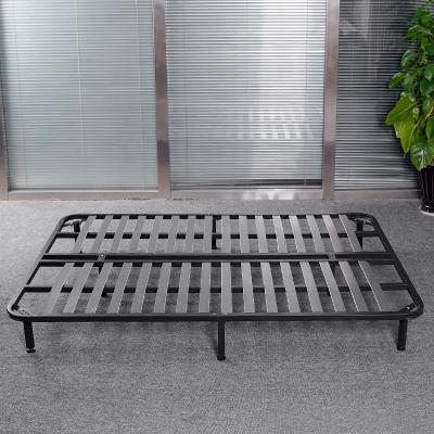 China Slatted Bed Mechanism Black Platform Folding Guest Bed Bed Folding Double Metal Base Bed Frame for sale