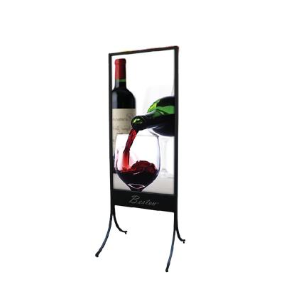 China Wholesale High Quality Indoor Advertising Metal Sign Holder Sign Holder Poster Frame Display Stand for sale