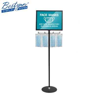 China Metal Display Rack Hygiene Station Poster Display Stand Floor Sign Side Stand Indoor/Double Outdoor Advertising for sale