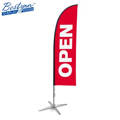 China Custom Real Estate Sign Open House Advertising Banners Stand Up Outdoor Beach Feather Flag for sale