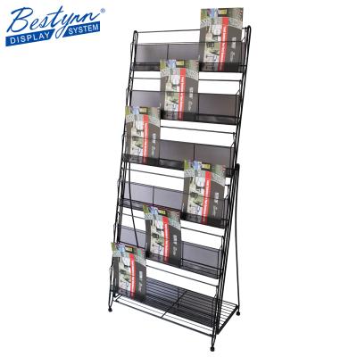 China Foldable Desktop Brochure Magazine Display Stand News Paper Rack Exhibition Stand for sale