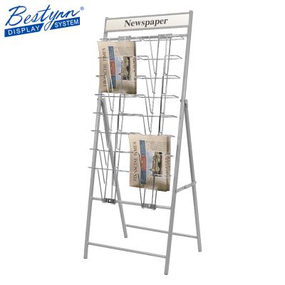 China Foldable Literature Magazine Brochure Rack Display Stand Office Hotel Advertising Shelf for sale