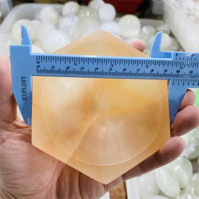 China Dong Hai Wholesale Bulk Custom Natural Round and Polygonal Orange Transparent Plaster Bowl Reiki Quartz Bowls which in stock on sale for sale