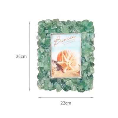 China Dong Hai Wholesale natural raw green fluorite block photo frame opening decoration for sale