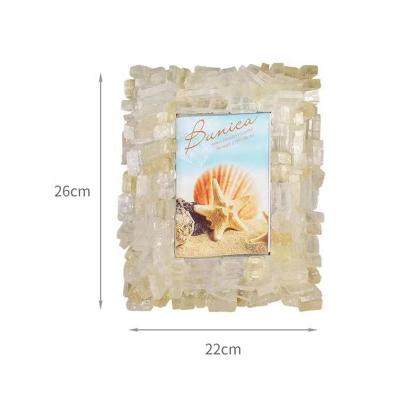 China Dong Hai Wholesale Natural Raw Calcite Photo Frame for Crafts Photography Decoration for sale