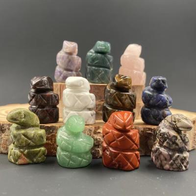 China Dong Hai Wholesale Reiki Healing Jade Carving Small Snake Shaped Crystal Carving Pieces for sale