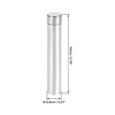 China Glass Standoff Aluminum Exterior Fencing Stainless Steel Nails 6.8mm x 70mm Standoff Glass Bolts for sale