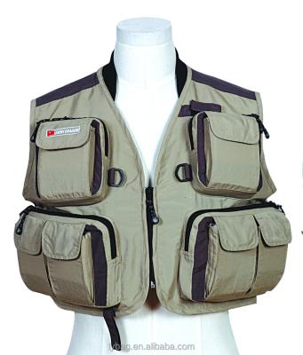 China Polyester Cotton Khaki Color Fly Fishing Vest for sale