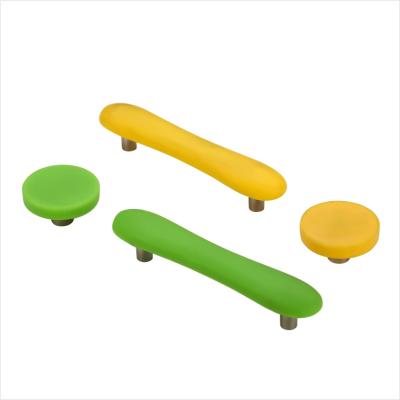 China Cartoon Modern Colorful Handle Furniture Knobs Kids PVC Decorative Drawer Pulls And Knobs For Kids Furniture for sale