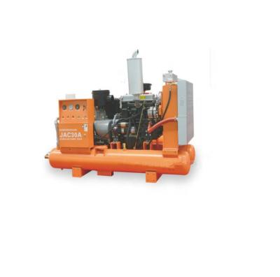 China Lubricated 180cfm Portable Diesel Screw Air Compressor For Hard Rock Mining for sale