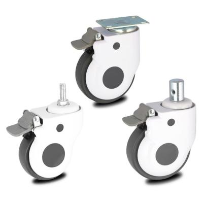 China 3 other 4 wheel medical equipment medical casters 5 inch hospital bed casters brake silent universal casters for sale