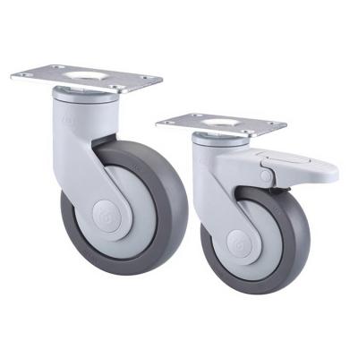 China 3 other 4 5 inch all plastic medical casters flat bottom silent medical equipment wheels beauty instrument wheels for sale