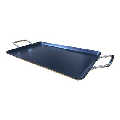 China Viable Aluminum Nonstick Baking Pan Cookie Sheets with s/s Handles for sale