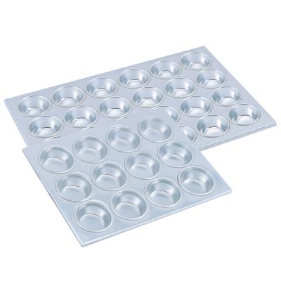 China 24 Multi-Link Cake Molds Non Stick Tray Round Shape Pan Sustainable Aluminum Baking Cake Molds for sale