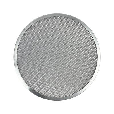 China Kitchen Restaurant Bakery 8-22Inch Pizza Pan Aluminum Mesh Pizza Screen Seamless Round Pizza Mesh Baking Tray for sale