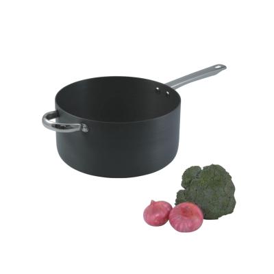 China General Use For Gas And Induction Cooker Aluminum Nonstick Soup Pot Set S/S Hard-anodized Shallow Hand for sale