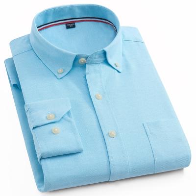 China Anti-pilling High Grade Button Down Collar With Ribbon Long Sleeve Oxford Casual Shirt For Men for sale