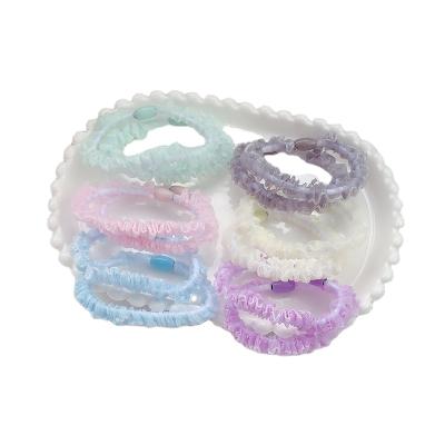 China Fashion cute girly hair tie / heart factory supply small hair lace simple direct high quality cheap fresh fashion ring for sale