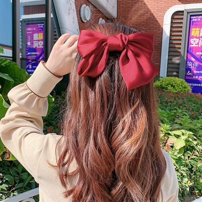 China Fashion / ladies vintage factory large double-layer double-layer ponytail satin fabric hair clip wholesale for women for sale