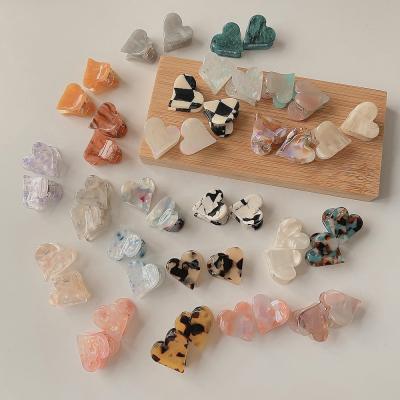 China Fashion/Simple Mini Cute Hair Clip Acetate Love Hair Clips Candy Color Geometric Hair Claw Clip Factory for sale