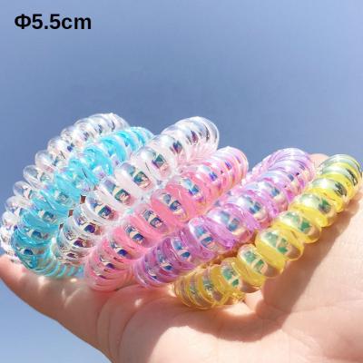 China Fashion/factory metallic color telephone cord hair ties simple wholesale korean large size traceless hair bands for sale