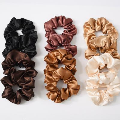 China Fashion/Wholesale Luxury Hair Accessories Raw Simple Color Satin Fabric Elastic Scrunchy Scrunchy Headbands Woman for sale