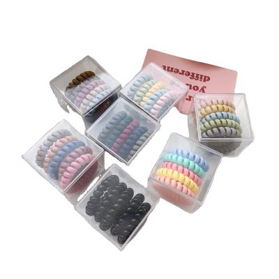 China Fashion/professional single color telephone wiring hair tie from china supplier best prices japanese and korean style hair tie for sale