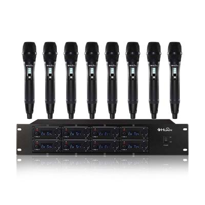 Chine Professional 8 Channel UHF Microphone System 8 Handheld Mics à vendre