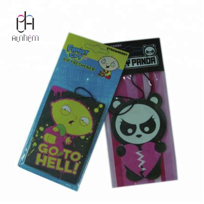 China Freshing air with customized logo and printing on promotion new arrival hot sale customized unique car air freshener, M-099 for sale