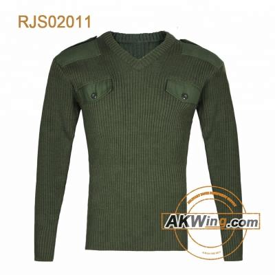 China Olive Green Army Jersey Anti-pilling Commando Pullover Police Woolen Military Sweater for sale