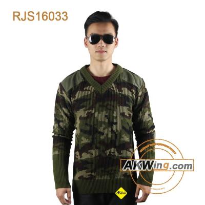 China Anti-wrinkle Woodland Camouflage Sweater Military Army Combat Sweater for sale