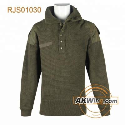 China Brown Color Anti-pilling Pullover Police Military Heavy Duty Sweater With Elbow Patch for sale