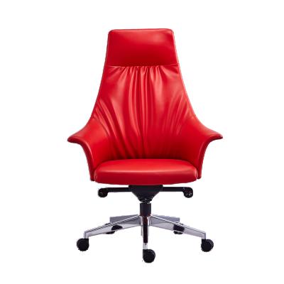 China Latest Style 5-Speed ​​Lock Adjustable Free Function Chassis Genuine Leather Executive Office Chair (Height) for sale