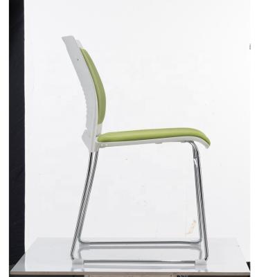 China 2020 Foshan Foldable Bright Colorful Office Meeting Training Chair With Plastic Back for sale