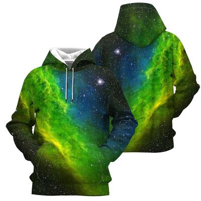 China Waterproof Hot Sale 3D Print All Over Printed Pullover Chang Color Space Design Hoodie Blue-Green With Polyester For Sports Wear HD-3DP40 for sale